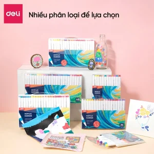 Bút Sơn 80 Màu Acrylic Marker Cao Cấp Deli